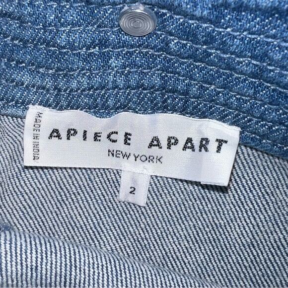 Apiece Apart Arta Marseille Denim Button Front Tank Dress with Belt Size 2 - Picture 7 of 10